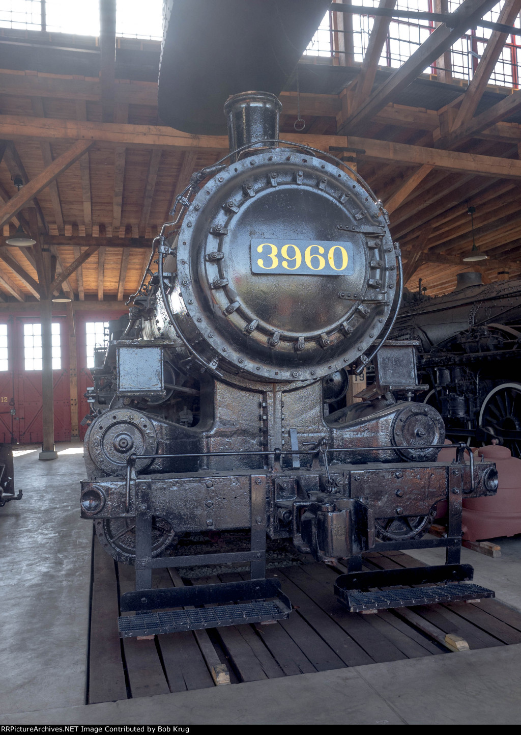 Wheeling & Lake Erie 0-6-0 steam locomotive number 3960 at Age of Steam Roundhouse